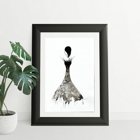 akt kobieta, grafika 30x40 cm wykonana ręcznie Krystyna Siwek Art