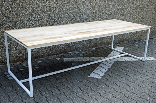 Stół, biurko gabinetowe, Industrial White projektdrewno