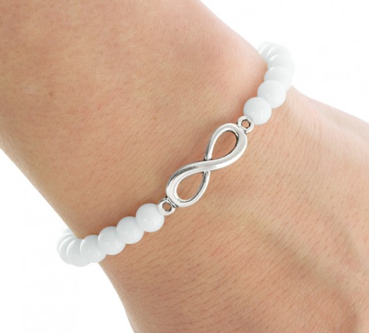 Simply Charm - White jade with infinity. Lavoga