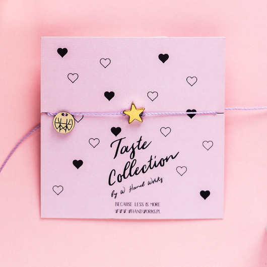 WHW Taste Gold Star On Lilly String w hand works