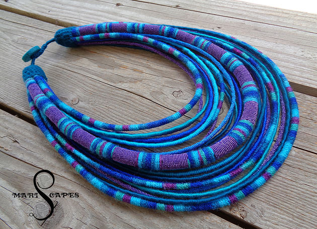 naszyjniki - inne INDYWIDUALNE ZAMÓWIENIE - masajka "Turquoise & Sapphire"
