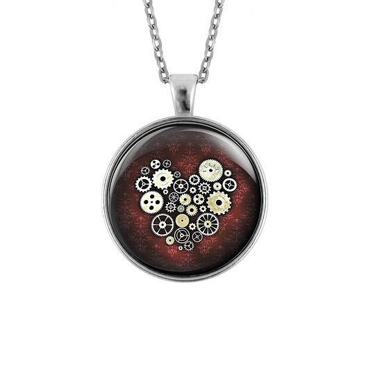 wisiory Medalion - Serce steampunk - duży