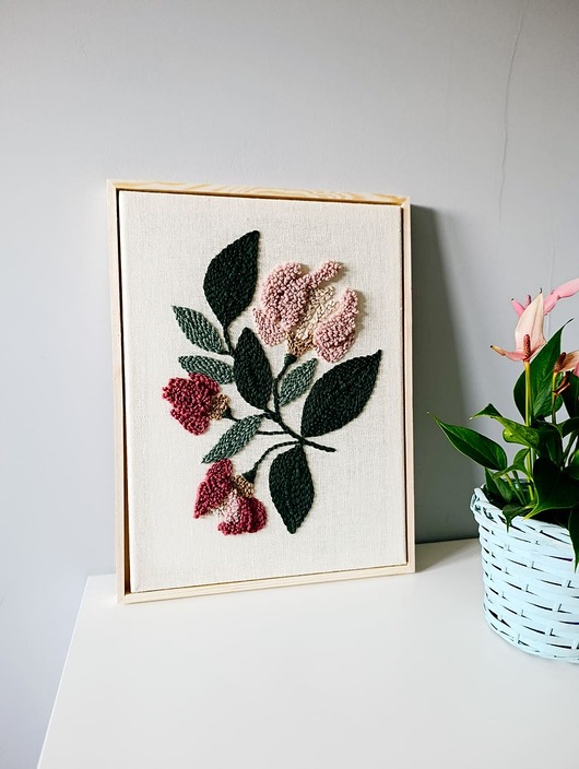 obrazy Obraz  punch needle "Pink Fluffy Bis" Na ZAMÓWIENIE