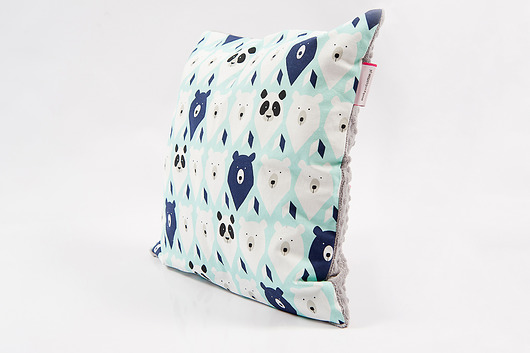 Poszewka minky - miętowe misie - 40x40 cm Minky and Cotton