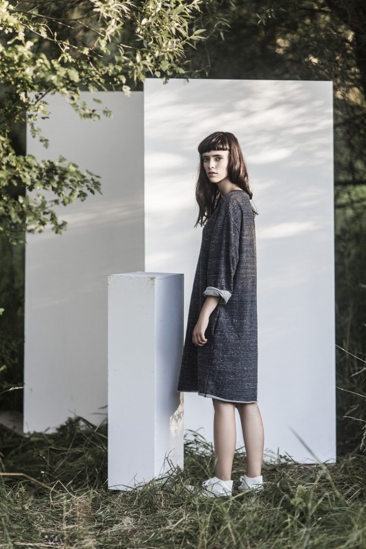 Grey melange oversize dress A2