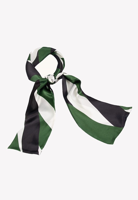 szale damskie Wąski szal szalik jedwabny w geometryczne wzory 16x145 cm