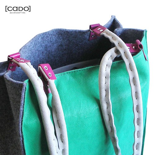 Torebka handmade Cado XXL - Emerald 2 CADOaccessories