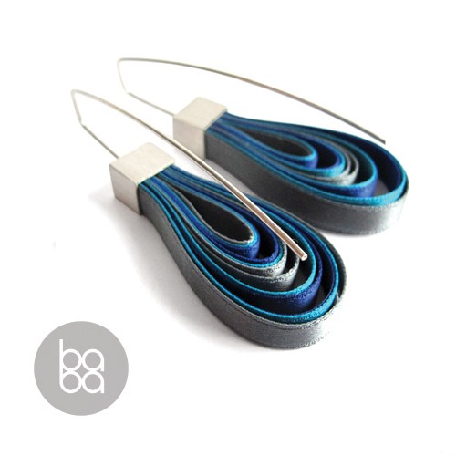 kolczyki wire wrapping Wstążki folk kolczyki