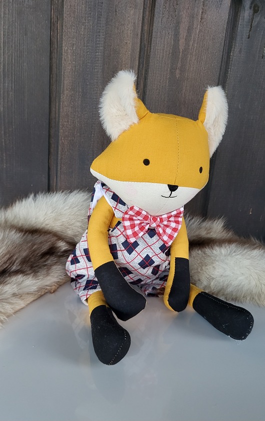 misie i maskotki LIS lisek 44cm lalka kolekcjonerska z personalizacją haft