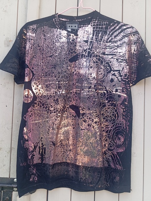 t-shirt damskie Unikatowy T-shirt artystyczny Golden Pink