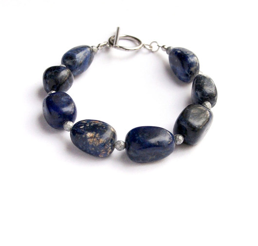bransoletki z kamieni naturalnych Bransoleta UNIKATOWA :: sodalit