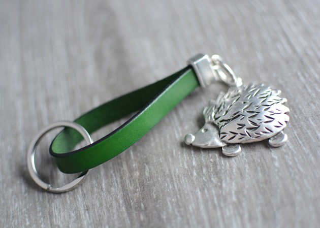 breloki SKÓRZANY BRELOK DO KLUCZY JEŻ zielony