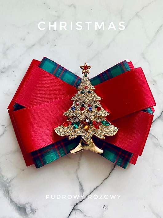 broszki Brosza z Choinką z kryształkami Mikołajki Święta