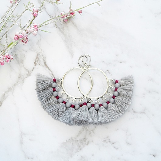  Kolczyki z chwostami Boho Big - Silver Ilovehandmade