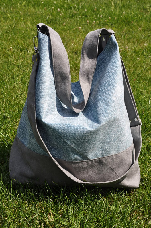 torby na ramię TORBA hobo XXL - A'LA JEANS (TKANINA DRUKOWANA)