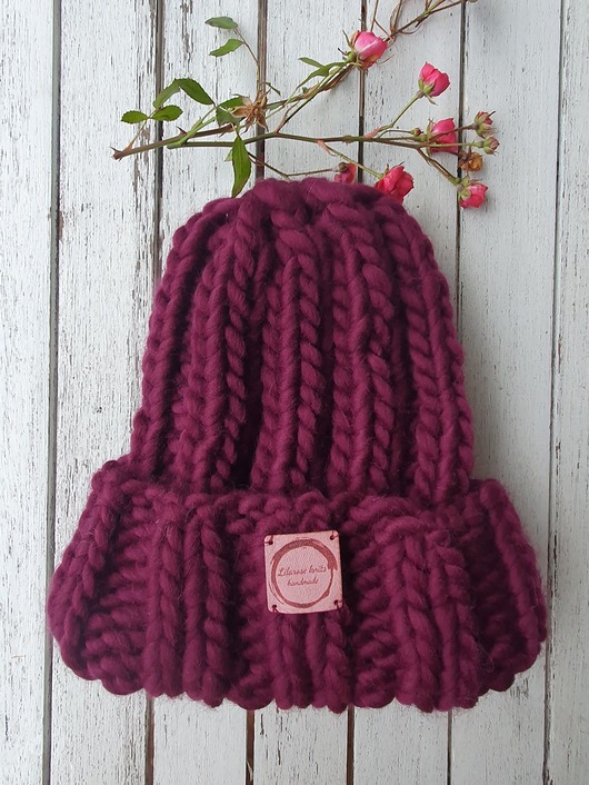 CZAPA HANDMADE bordowy Lilarose Handmade