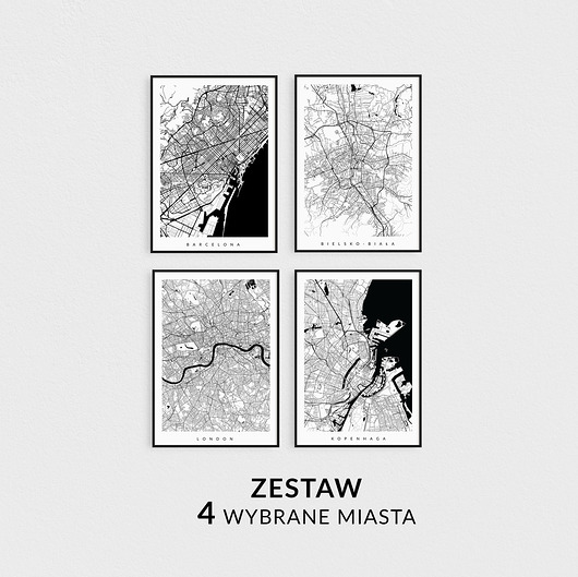 GALERIA MAP - wybierz miasto,kolor i format PLAKATY GEOMETRYCZNE
