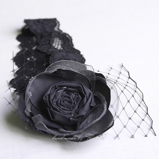BLACK BEAUTY opaska na włosy FloraArt
