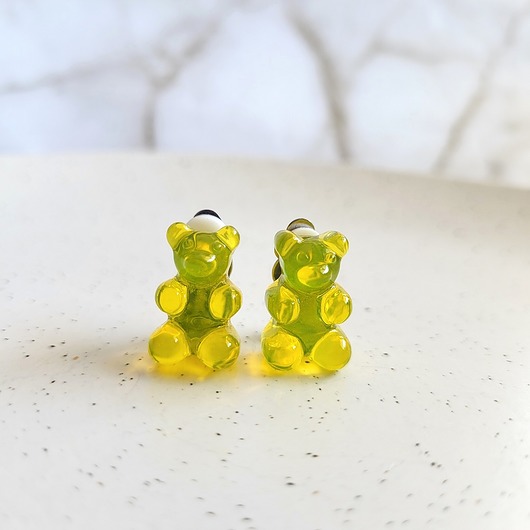 klipsy Klipsy żółte misie haribo