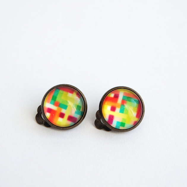 klipsy Klipsy - Kolorowe, brąz