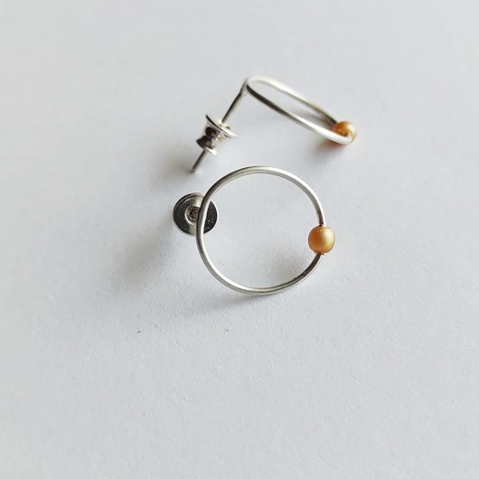 kolczyki z kamieniami Kolczyki OKRĄG