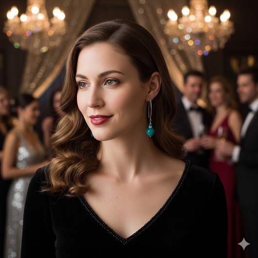 kolczyki z kamieniami Piękne, długie, turkusowe kolczyki, howlit, jaspis, srebro 925