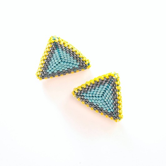 kolczyki szklane Kolczyki Trójkątne Sztyfty "Kosmiczny Pył"