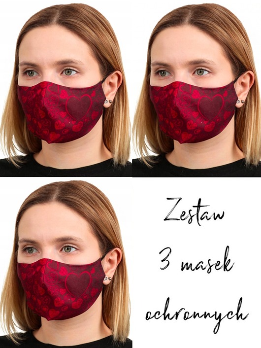 3szt. masek ochronnych-serduszka Usunieta