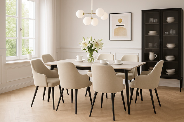 krzesła Producent Krzesło Tapicerowane EMRA WOOD  DELUXE KR-9 tkanina Dune 10