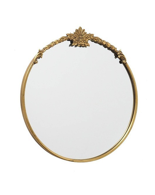 lustra stojące i wiszące Lustro w Metalowej Ramie Okrągłe Gold Deco