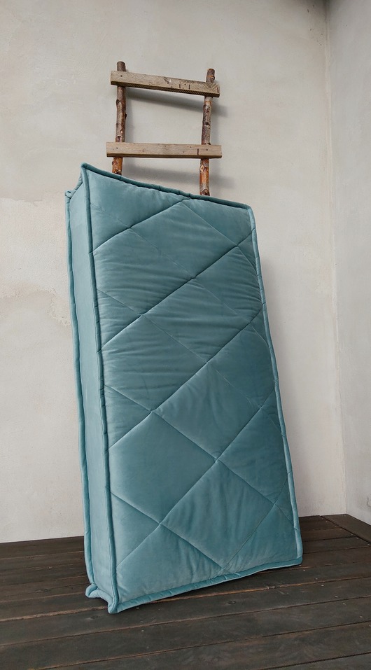 pufy do siedzenia Futon materac pikowany Velvet  Siedzisko na podłogę Mięta