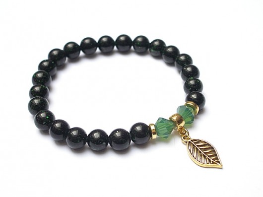 Emerald leaf /11-2014/ - bransoletka KiKa pracownia