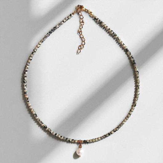 chokery Basic choker : jasper & pearl : jaspis i perła