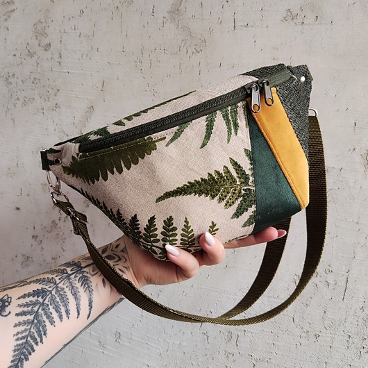 saszetka nerka Nerka XXL zerowaste unikat leśny