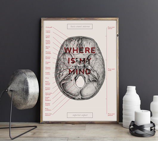 Plakat anatomiczny WHERE IS MY MIND Marta Pawelec Medical Art