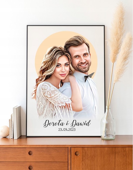 plakaty Plakat ze zdjęcia para A3 ślub rocznica na prezent