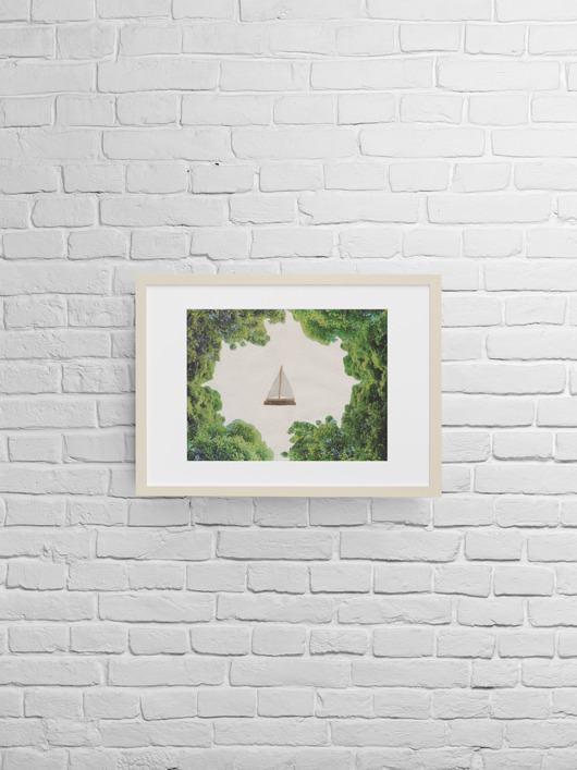 plakaty Plakat-Łódka w Lesie