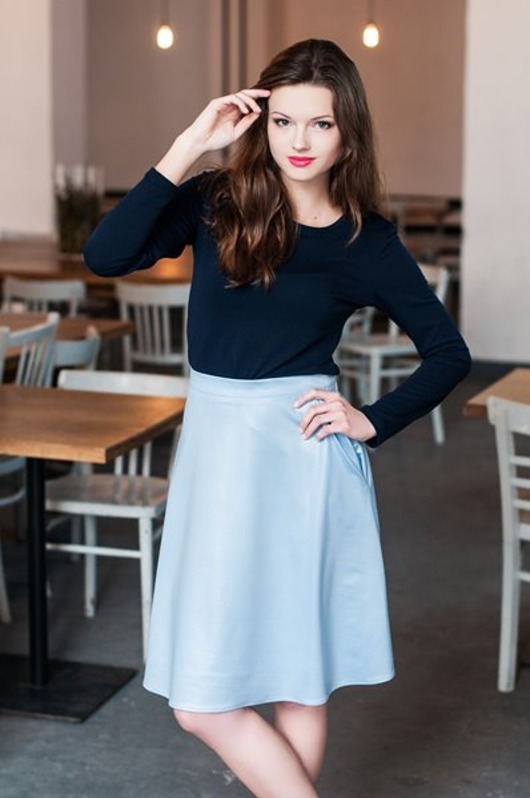 Spódnica midi błękitna Baby Blue Insist