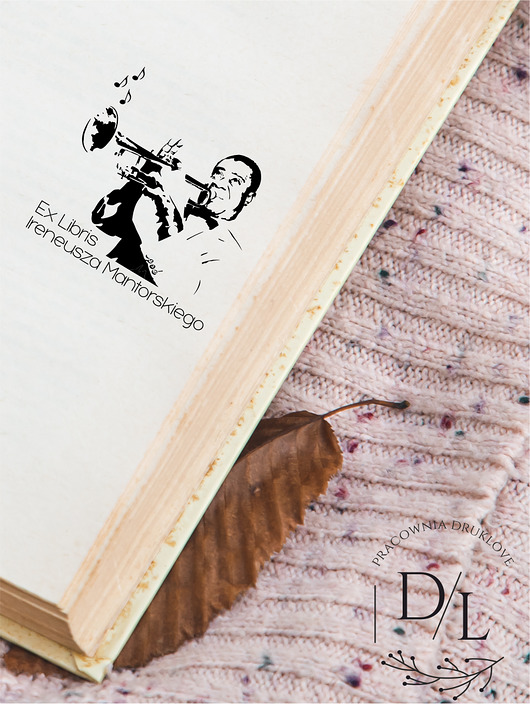 stemple Stempel Ex Libris Exlibris personalizowany Trąbka