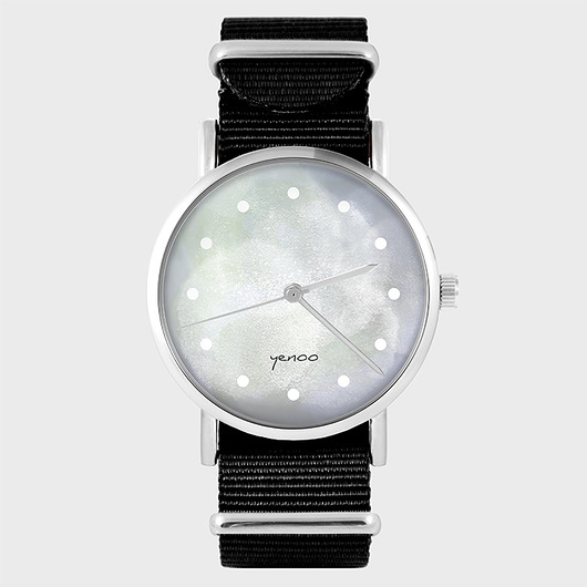 zegarki unisex Zegarek - Szary - czarny, nylonowy