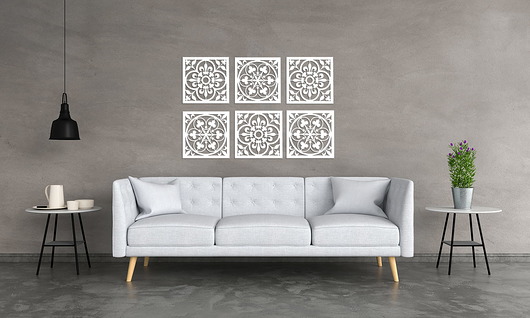 dekoracje - na ścianę 3D DEKORACYJNY PANELE AŻUROWE, ZESTAW 6 DEKORÓW, AZULEJOS, DEKORACJA ŚCIENNA,