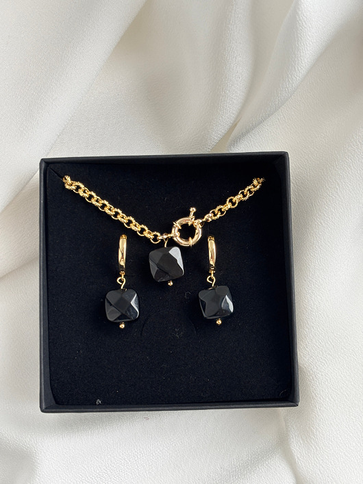 komplet biżuterii Zestaw na prezent naszyjnik i kolczyki