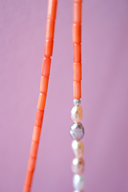 bransoletki z kamieni naturalnych Naszyjnik Pearl Orange