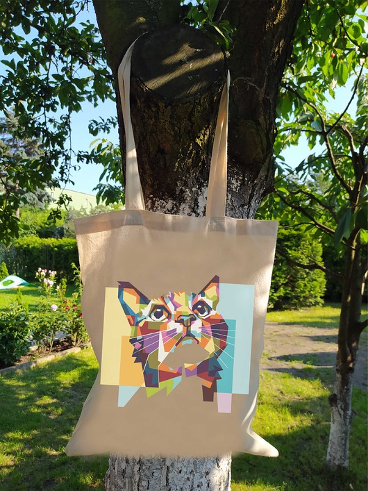 Torba bawełniana z nadrukiem Kocie spojrzenie ART ORGANIC