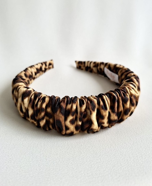 opaski do włosów Opaska marszczona Leopard w panterkę