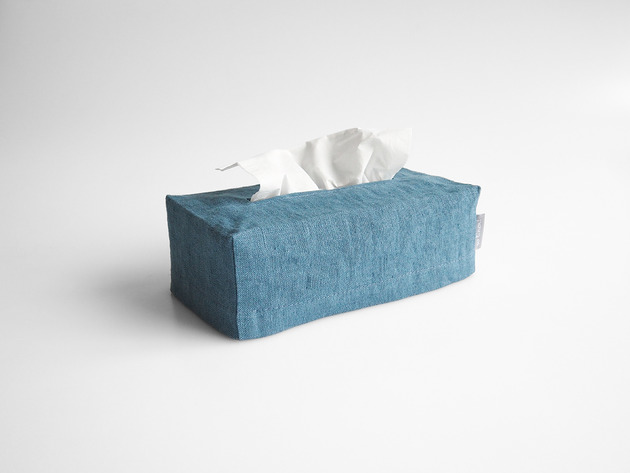 przechowywanie - różne Lniany chustecznik DUSTY BLUE