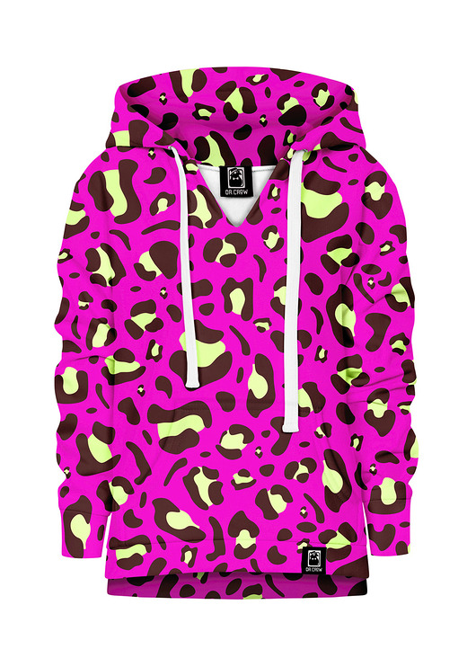 bluzy dla dziewczynki Bluza Dziewczynka DR.CROW Leopard Pink