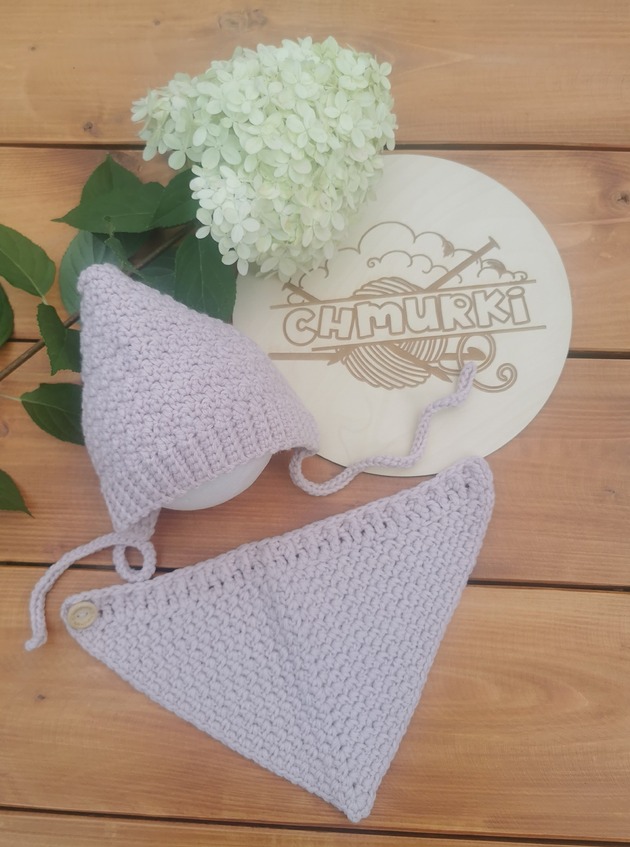 czapki dziecięce Czapka bonetka Elfik z bandamą
