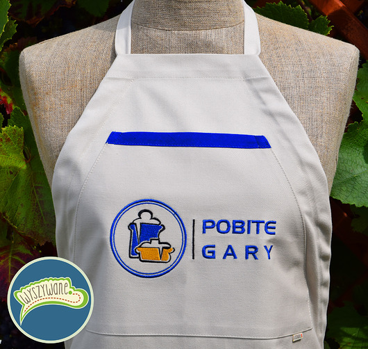 Haftowany fartuch Pobite gary Wyszywane