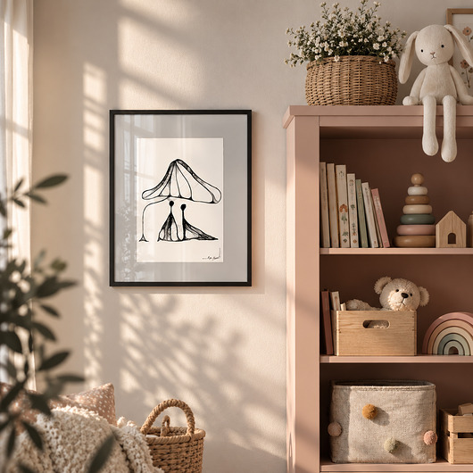 grafiki i ilustracje Oprawiona grafika - "Pod grzybkiem" (95)